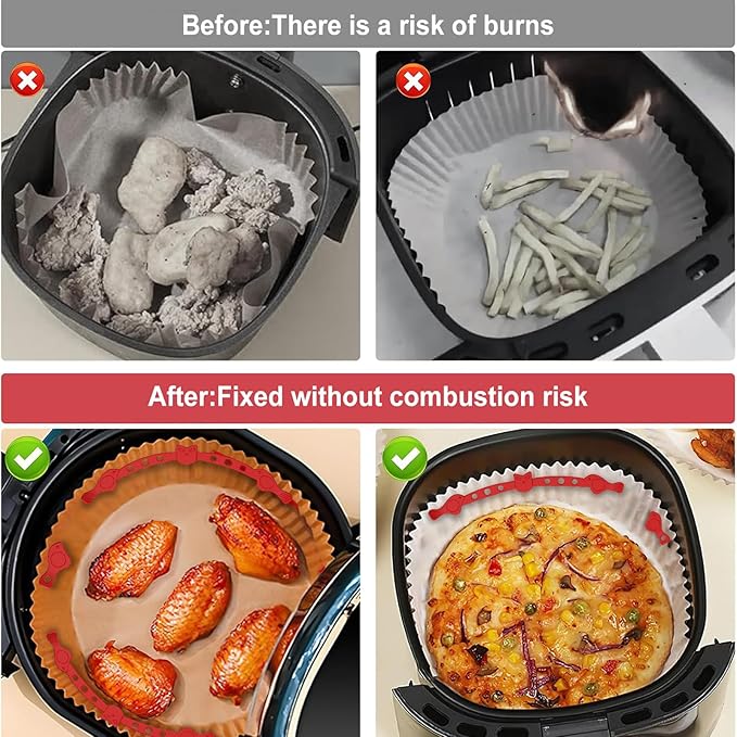 Air Fryer Magnets Silicone Buckle for Parchment Paper Liners, High-Temp Resistant Air Fryer Accessories, Safely Lock Paper from Heating Element or Covering Food, Prevent Burning (Bird)