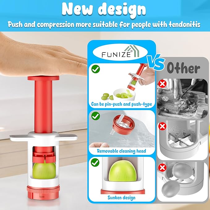 Grapes Cutter for Toddlers, Fruit & Veggie Cutter for Kids Grape Slicer Kitchen Tool, Perfect for Fruit Salads, Snacks, and Cake Decorations-Red Container-Red CrossBlade