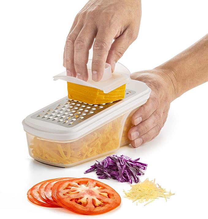 PrepWorks Grate, Slice & Store Set, One Size, Multi-Color – Versatile Food Prep Set with Storage Containers