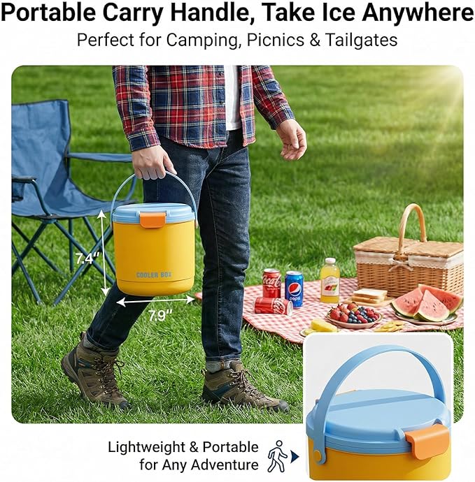 【2-in-1 Ice Bucket】Ice Bucket with Lid and Ice Tray, 40 Ice Cubes Total,Clear Ice Cube Maker with Sealed Lid for Freezer, Kit Includes 2-Piece Silicone Plastic Ice Tray, 1 Ice Scoop