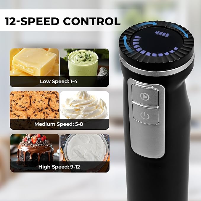 Pukomc Hand Mixer,5-in-1 Multifunctional Portable Charging Device Hand Blender,with lmmersion Blender and Beater,Whisk,Milkshake Bars,Blender Vessel,Easy to Clean