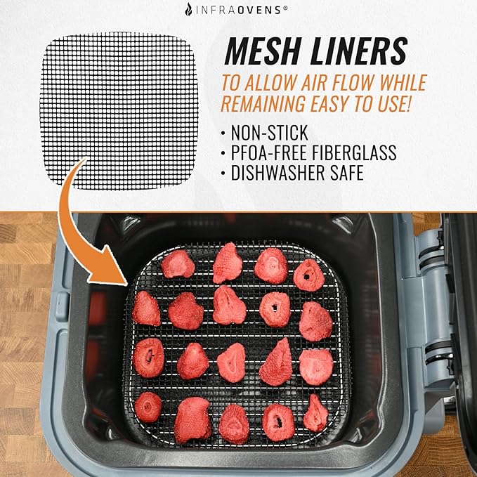 Air Fryer Liners for Ninja Speedi 6qt and Ninja Crispi 4qt, Ninja Crispi Pro 6-in-1, Reusable Mat Accessories with Air Frying and Cooking Recipes, Non-Stick Replacement for Parchment Paper