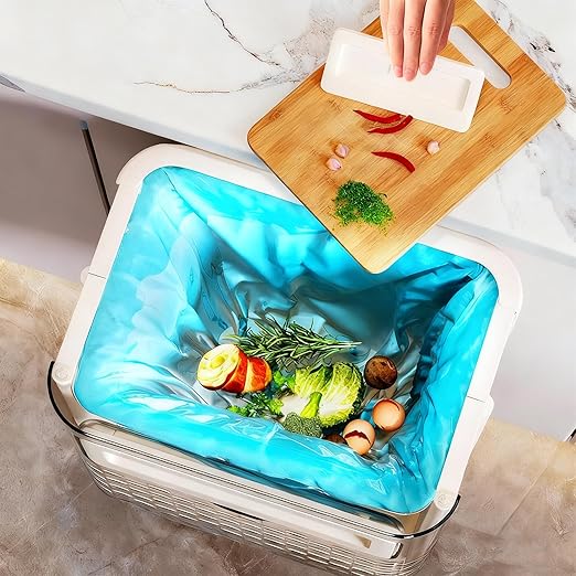 Hanging Kitchen Trash can, Foldable Transparent Trash can, can be Used for cabinets/Cars/bedrooms/bathrooms