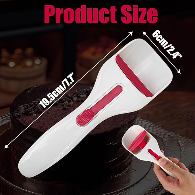 2Pcs Cupcake Scoop Batter Dispenser – One-Touch Sliding Button Dispenses Baking Tool for Muffins, Cakes, Pastry Spatula DIY Home Kitchen Scoopers Distribution Spoon, BPA Free & Dishwasher Safe