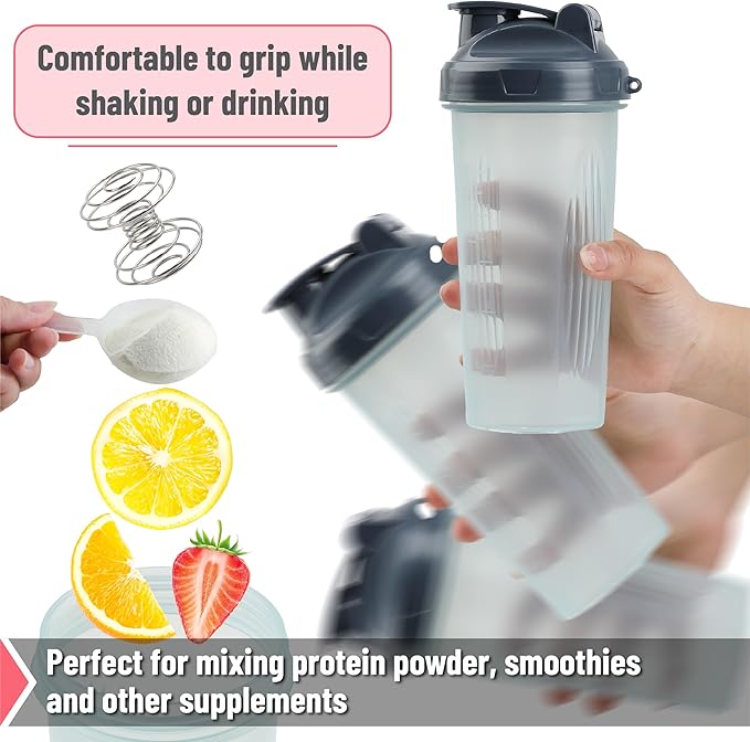 Mr. Pen- Protein Shaker Bottles, 2 Pack, 28 oz, Shaker Bottles with Leak-Proof Flip-Top Lid, Wire Whisk Ball for Smooth Mixing, Ideal for Protein Shakes, Smoothies, and Supplements