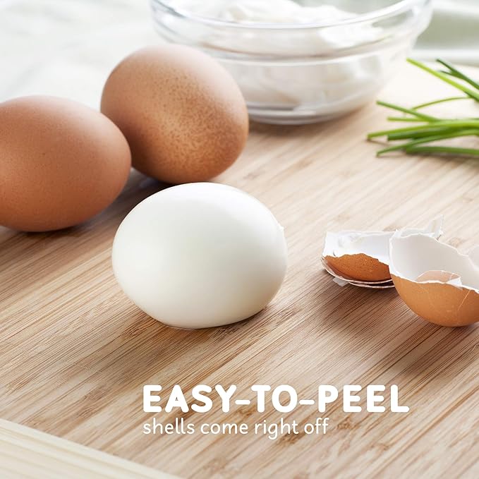 Elite Gourmet EGC710BG Rapid Egg Cooker, 7 Easy-To-Peel, Hard, Medium, Soft Boiled Eggs, Poacher, Omelet Maker, Auto Shut-Off, Alarm, 16-Recipe Booklet, BPA-Free, Slate Blue
