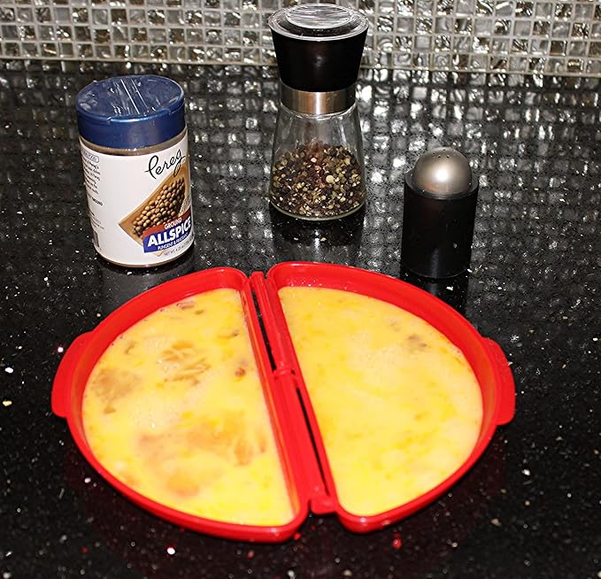 Microwave Egg Cooker for Sandwiches & Omelets – BPA-Free Microwave Egg Poacher, Fried Egg Maker, Omelet Maker, & Scrambled Egg Cooker – 2-Piece Breakfast Maker by Dependable Industries Inc. Essentials