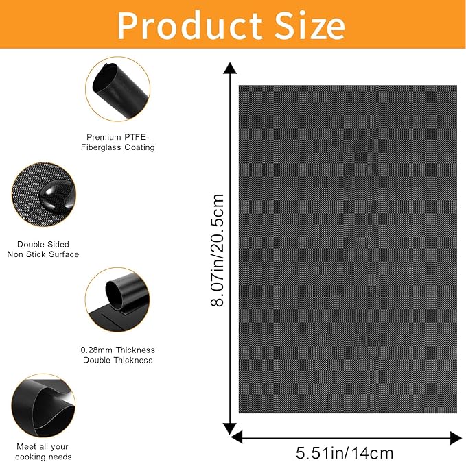 Oven Liners for Bottom of Oven, 8"x5.5" Pre-Cut Square Fiberglass Reusable Non-Stick Heat Resistant Liners Mat for Ninja Foodi DZ201 DZ090 DZ100 Air Fryer, 4 Pack
