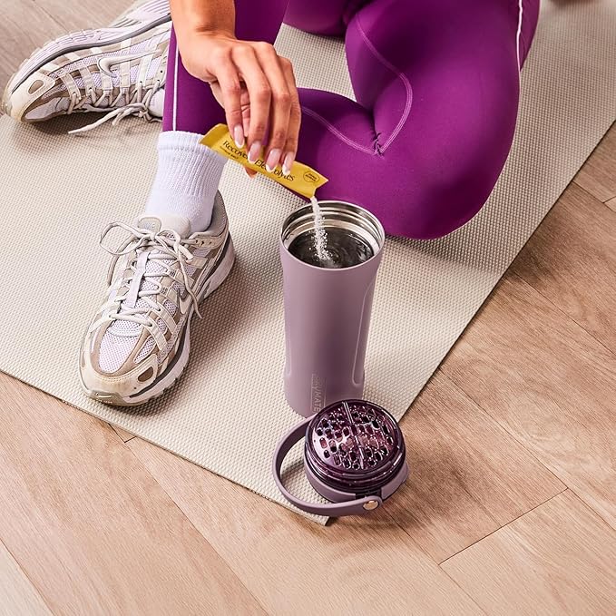 BrüMate MultiShaker Blender Shaker Bottle | 100% Leakproof Insulated Stainless Steel | Pre Workout and Protein Shaker Bottle for the Gym | 25oz (Java)