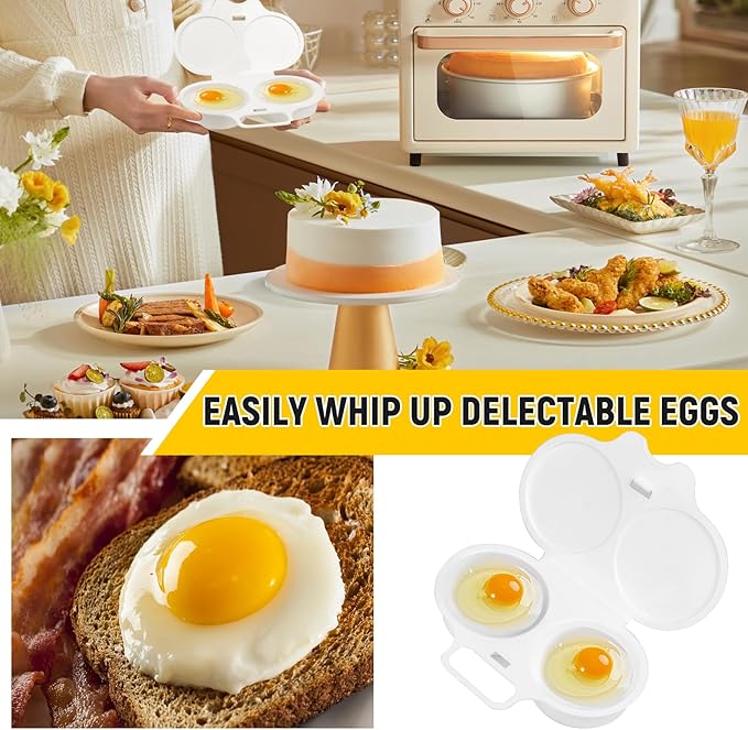 (4pcs) Easy Breakfast Set, Microwave Egg Cooker/Poacher, Microwave Omelet Maker, Microwave Bacon Tray/Cooker, Baked Potato Cooker, Easy To Use and Non-Stick Egg Cookwarez