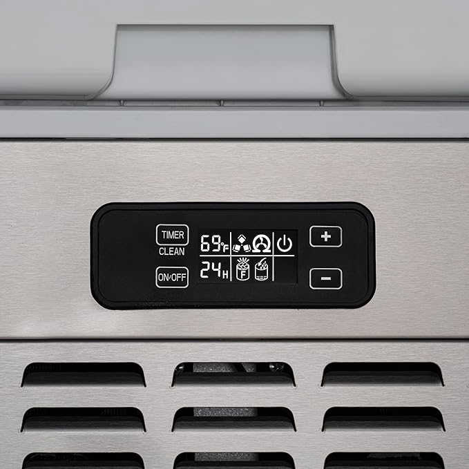 Newair 15" Undercounter Nugget Ice Maker, Pebble Ice Maker Producing 66 lbs. Daily, Built-in or Freestanding in Stainless Steel, Sonic Ice Makers for Home, Bar, Restaurant