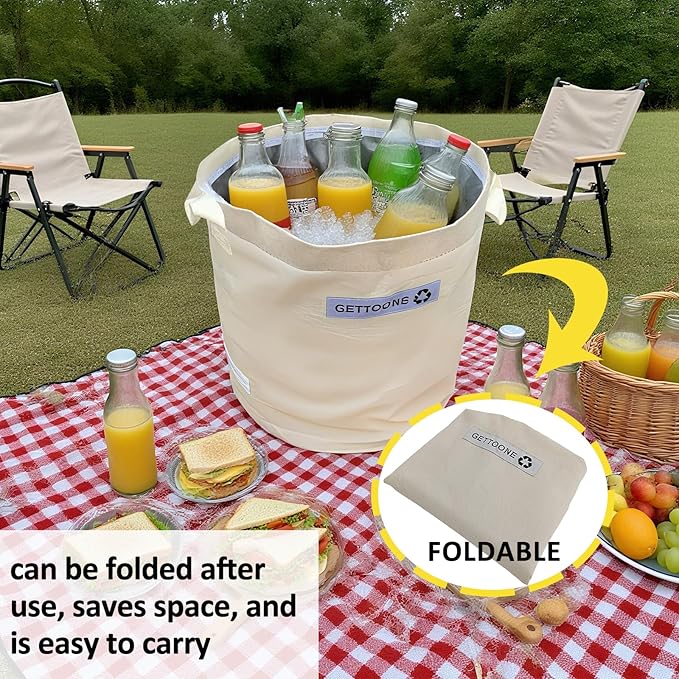 All-in-One Party Cooler Bag with Folding Design and Insulated Compartments -GETTOONE Ideal for Tailgating and Outdoor Events!