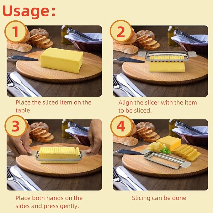 Butter & Cheese Slicer Cutter，Suitable for Block Cheese, Butter, and Soft Fruits, and Dishwasher Washable