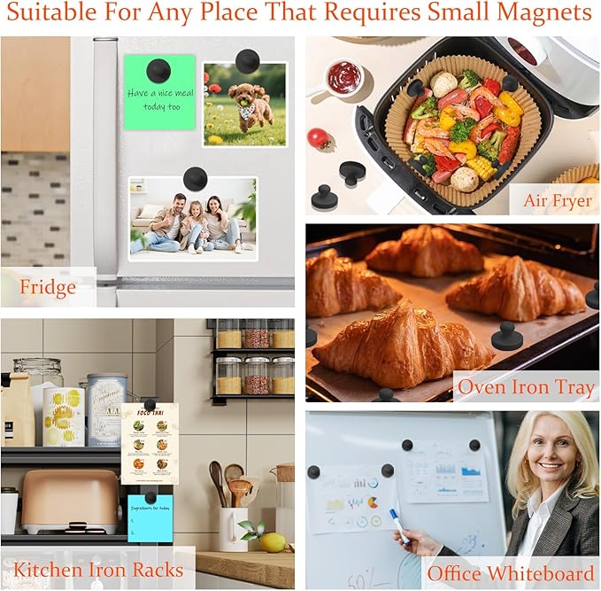 6PCS Air Fryer Liner Magnets,Air Fryer Magnets for Parchment Paper,Silicone Magnets for Air Fryer Liners,Air fryer Accessories for Safely Lock&Secure Disposable Air Fryer Liners&Prevent Paper Burning