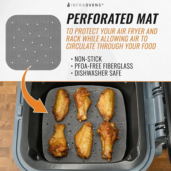 Air Fryer Liners for Ninja Speedi 6qt and Ninja Crispi 4qt, Ninja Crispi Pro 6-in-1, Reusable Mat Accessories with Air Frying and Cooking Recipes, Non-Stick Replacement for Parchment Paper