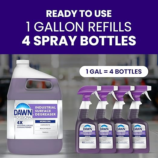Dawn PRO Industrial Surface Degreaser, Bulk Foaming Spray Refills for Cleaning Grease Buildup in Commercial Kitchens, 1 gal (Case of 3)