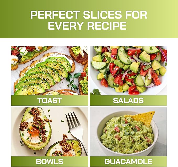 3 in One Avocado Slicer with Food Grade BPA Free Plastic and Stainless-Steel Pitter - Multipurpose Ergonomic Kitchen Gadget for Hassle-Free Preparation - Dishwasher Safe - Pack of 2