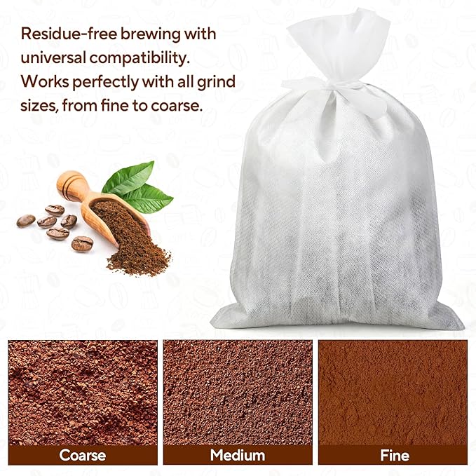 60PCS Commercial Cold Brew Coffee Bags with Drawstring, 20" X 20" Disposable Coffee Filters for 5 Gallon Buckets and Commercial Model Cold Brew Coffee Makers