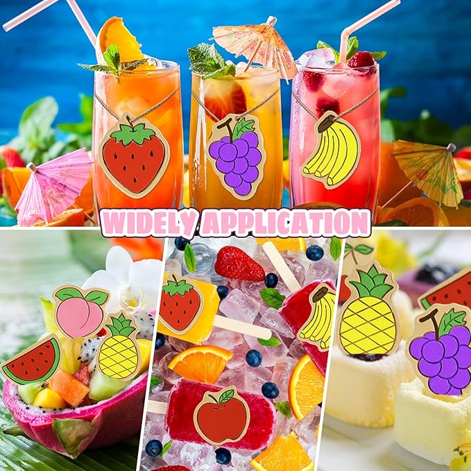 Rozer 8 Pcs Fruit Cookie Cutters with Plunger Stamps Set Christmas Fondant Cutter 3D Strawberry Apple Cherry Grape Banana Pineapple Watermelon Peach Biscuit Cookie Mold for DIY Funny Cake Baking