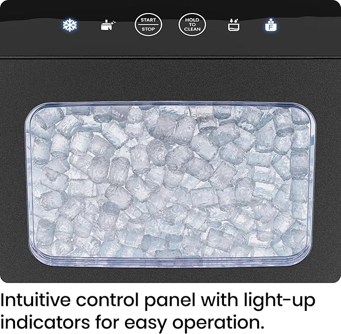 Iceman Pebble Ice Machine, Countertop Nugget Ice Maker Produces Chewable Pellet Ice in 20 Minutes, Makes 33lbs/Day, with One-Touch Cleaning Function and Ice Scoop/Basket Included – Stainless Steel