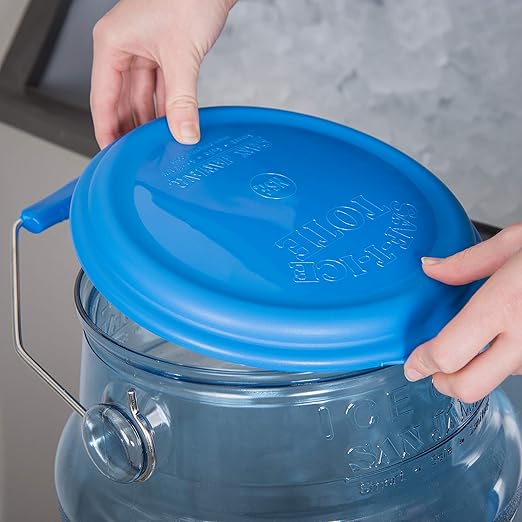 San Jamar-SI6500 Saf-T-Ice Commercial Ice Tote Snap-Tight Lid - Blue (Pack of 2)