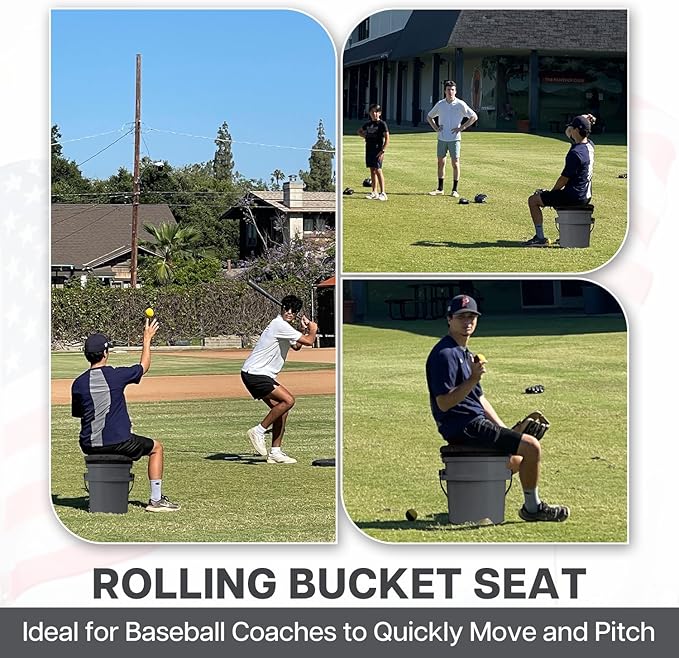 5 Gallon Bucket Seat for Yeti, Swivel Lid With Padded Top for Cozy Sitting, Cushion for Outdoor Fishing, Hunting, Gardening, Camping, Car Washing, Baseball Training