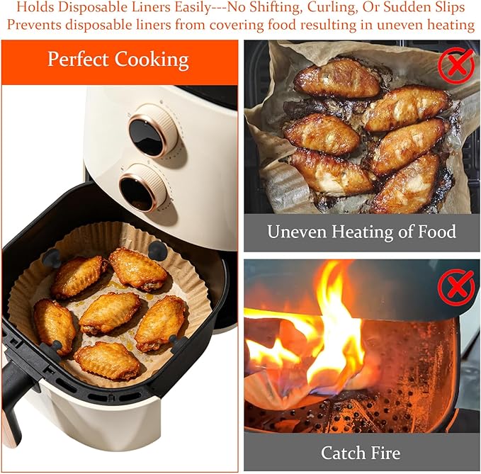 6PCS Air Fryer Liner Magnets,Air Fryer Magnets for Parchment Paper,Silicone Magnets for Air Fryer Liners,Air fryer Accessories for Safely Lock&Secure Disposable Air Fryer Liners&Prevent Paper Burning