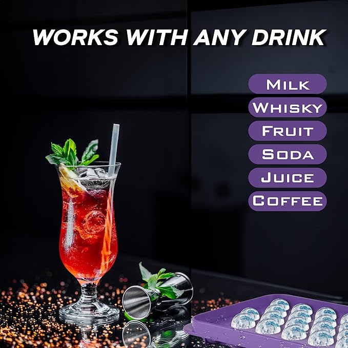 Ice Cube Trays for Freezer - 33 PCS Round Ice Cube Mold with Lid, Sphere Ice Mold and ice trays for freezer
