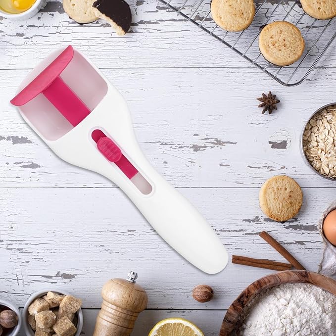 Cupcake Scoop Batter Dispenser, One-Touch Sliding Button Batter Dispensing Tool for Cake Pancakes Muffins Precise Portioning Cookie Kitchen Baking Tool for Home Bakery