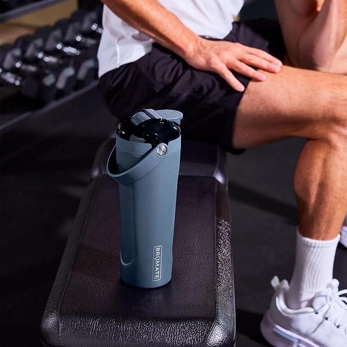 BrüMate MultiShaker Blender Shaker Bottle | 100% Leakproof Insulated Stainless Steel | Pre Workout and Protein Shaker Bottle for the Gym | 25oz (Dune)