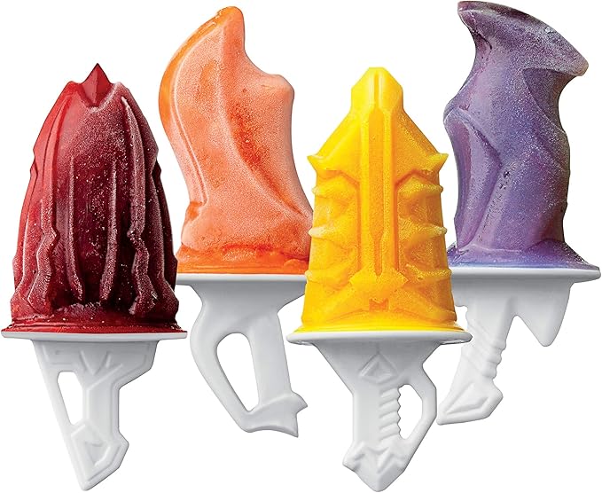 Tovolo Frozen Ice Sword Popsicle Mold Set of 4 BPA Free Silicone Pop Maker Mold for Kids, Dishwasher Safe Sword Popsicle Molds with Reusable Sticks for Summer Treats, Fun Frozen Treat Pop Maker
