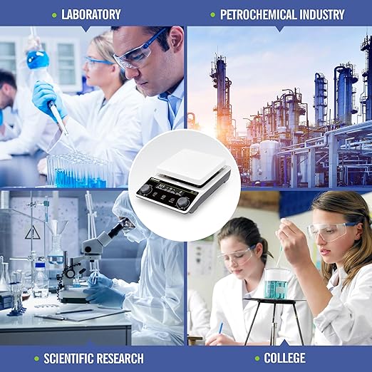 Magnetic Stirrer Hot Plate Stirrer LCD Display 300℃ Max.5L 5.9inch Magnetic Stir Plate 1600RPM Magnetic Mixer Magnetic Hotplate Stirrer with Stir Bar&Temp Probe Sensor,110V