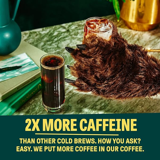 Wandering Bear Organic Cold Brew Coffee Variety Pack - Extra Strong, Bold, Smooth, Unsweetened, Shelf-Stable, Ready to Drink & Vegan, Iced Cold Brewed Coffee Drink - 32 fl oz (3pk - Vanilla, Caramel, Mocha)