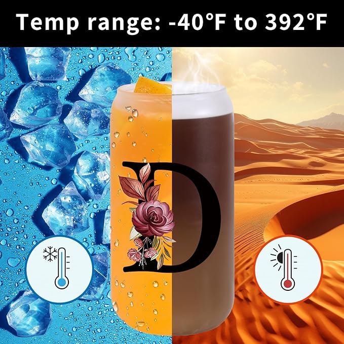 Wulcea Monogrammed Glass Drinking Cup With Lid Straw Cool Grandma Grandmother Nana Glamma Mawmaw Yaya Abuela Abuelita Grandmas Mamaw Memaw Mimi Nonna Granny Oma Meme Christmas Xmas Present Gifts,D