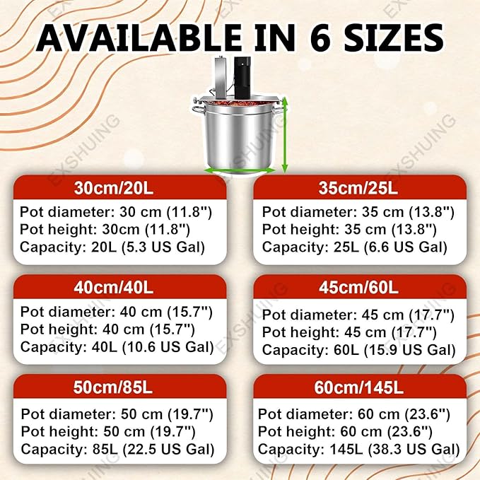 Commercial Sauce Cooking Mixer, Automatic Pot Stirrer With Adjustable Speed & Large Capacity Pot, For Restaurants And Catering, 30cm To 60cm Diameter Available, 20l To 145l(30cm/20L)