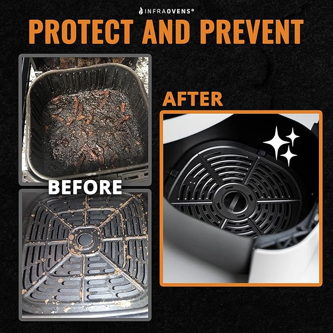 Air Fryer Reusable Liners for Cosori TurboBlaze 6QT Non Stick Perforated Liner, Mat and Mesh, PFOA-Free, Heat Resistant, Dishwasher Safe, Protects Basket & Easy Clean-Up