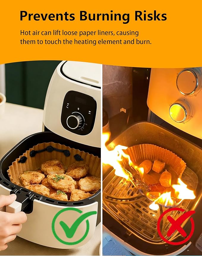 12PCS Air Fryer Magnets for Parchment Paper, Heat-Resistant Silicone Air Fryer Liners Magnets for Holding Down Disposable Air Fryer Liners, Air Fryer Accessories Prevent Paper Burning (Black)