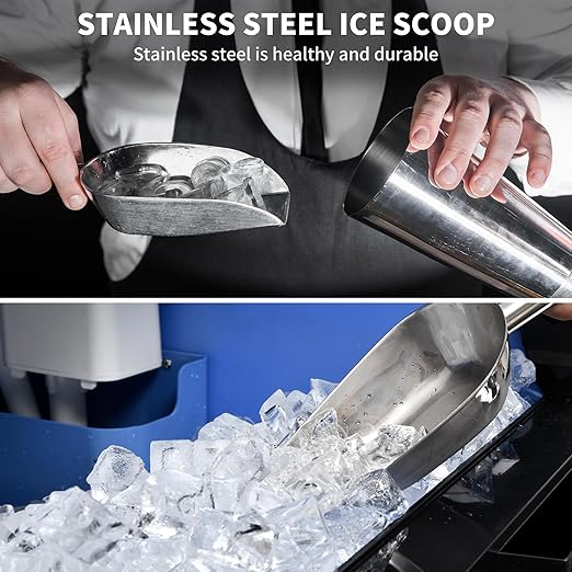 YITAHOME 120Lbs Commercial Ice Maker Machine ETL & DOE Certificated, Big Ice Makers Freestanding for Home Cafe Bar Restaurant Under Counter Ice Machine Commercial, 50pcs with 33lbs Storage Bin