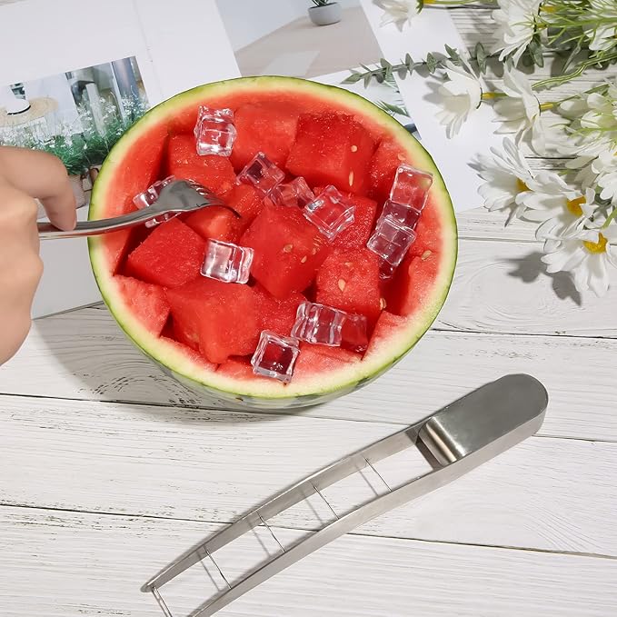 LUTER Watermelon Cutter, Stainless Steel Watermelon Cutting Tool, Practical Fruit Cutting Tool, Fruit Cutting Tool for Party, Camping, Fruit Shapes