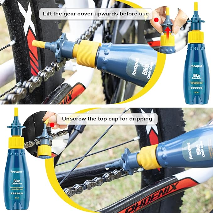 Bike Cleaning Kit Including Bicycle Chain Cleaner Degreaser,Cycling Chain Lube,Cleaner Brush Tool,Scrubber,Suitable for Mountain/MTB,Ebike,Road Bike and Trail Bikes