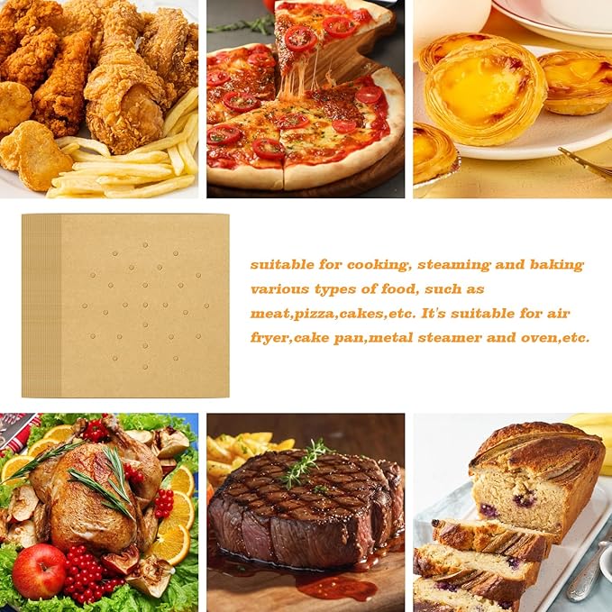 WMKGG 120 PCS Air Fryer Liners Disposable for Emeril Lagasse French Door 360 Air Fryer, Perforated Parchment Paper Sheets Compatible with Emeril Lagasse 26 QT Extra Large French Door 360 Airfryer