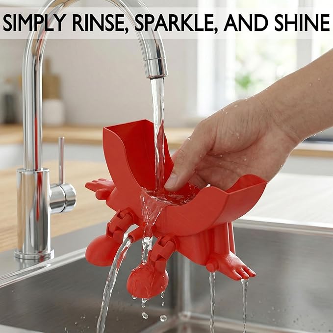 Cute Hanging Sponge Holder with Drainage & Legs, 3D Printed Funny Sink Stand for Round Sponges, Aesthetic Kitchen Sink Edge Organizer, Countertop Decor, Quick-Drying Storage Cleaning Gadget