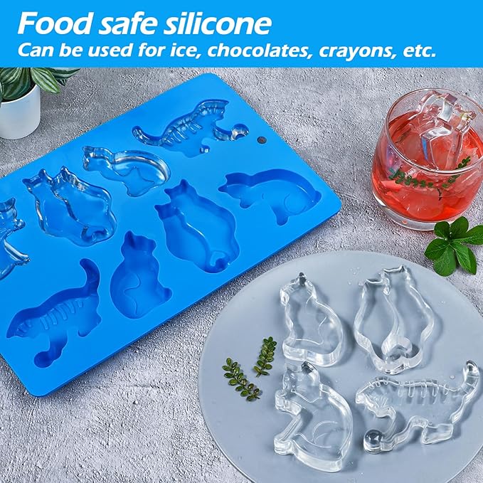 Kamehame Cat Ice Cube Trays, 2 Pack Cat Shaped Ice Cube Mold, Fun Silicone Molds for Making Ice Cube, Chocolate, Candy, Cake Decoration, Cupcakes, Jelly