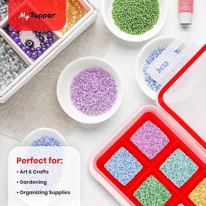 IceTopper XL Ice Cube Tray with Attached Lids - Easy Release Ice Cube Molds, 8 Large Cubes per Tray, Stackable, Microwave & Dishwasher Safe, 100% Food Grade Silicone, BPA Free & Recyclable (4 Pack)