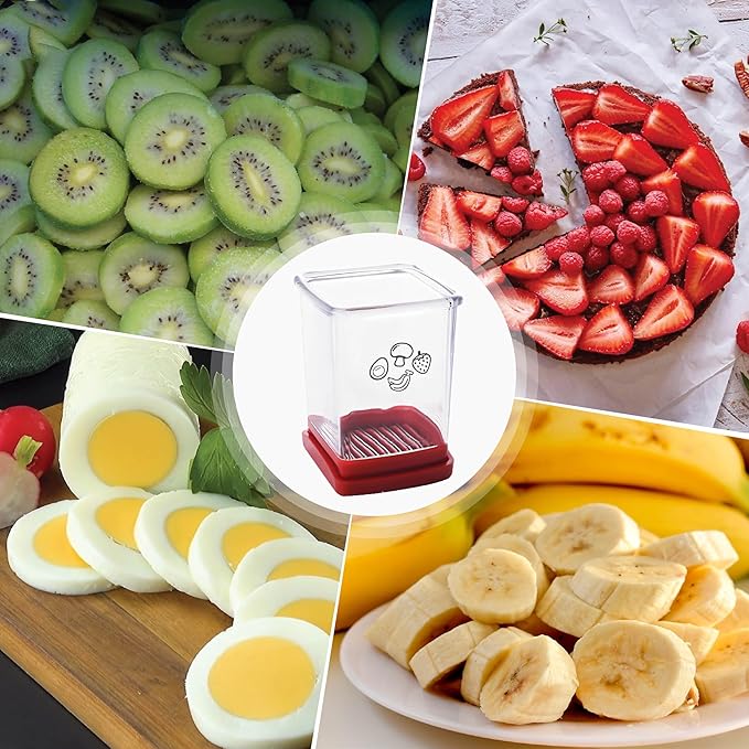 Fruit Cutter and Chopper – Cup Slicer for Strawberry, Grape, Banana, Mushroom, Kitchen Gadget for Fruits and Vegetables, Compact Slicing Tool (1 Pack)