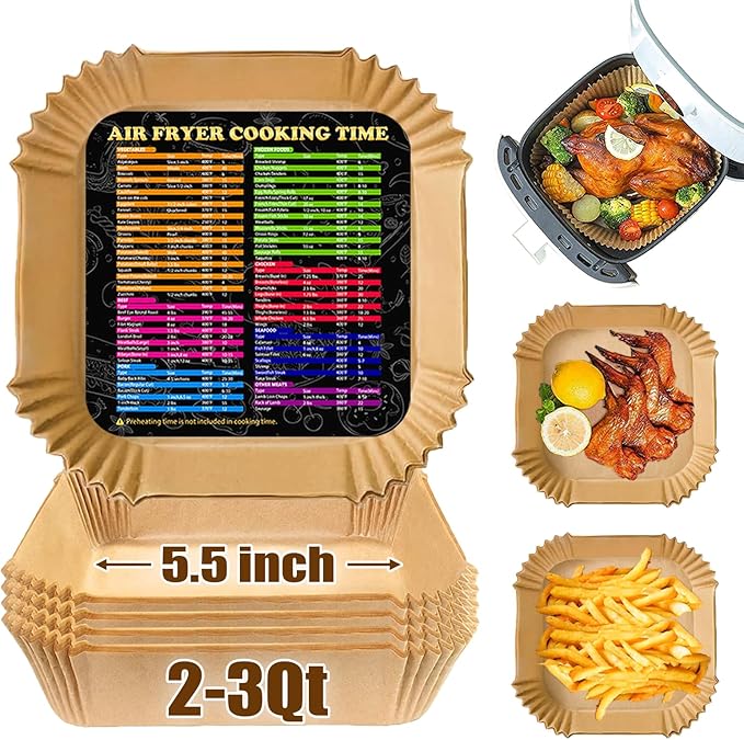 Air Fryer Liners for CHEFMAN 2 Qt Air Fryer, Mini Airfryer Liners Small Air Fryer Paper Liners, Compatible with Cosori 2.1Qt, Dash 2.6Qt, Instant Vortex 2Qt amd other 2-3Qt Mini Air Fryers