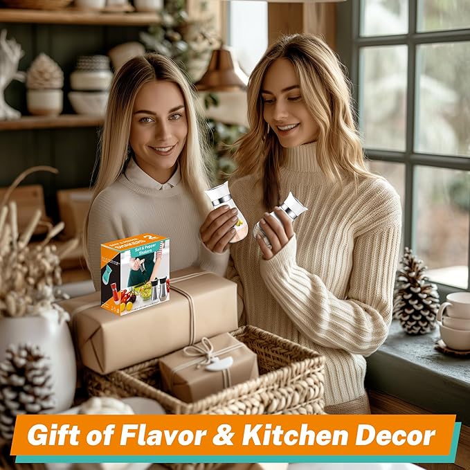 Lemon Salt and Pepper Shakers Set,4 oz Glass Bottom Salt Pepper Shaker with Stainless Steel Lid Kitchen Decor and Accessories Farmhouse Gifts Refillable Design(Lemon)