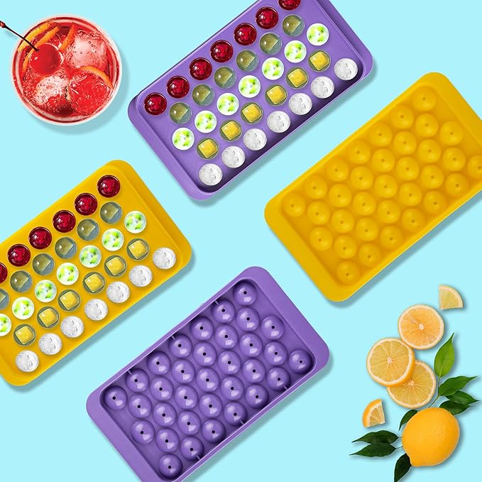 Ice Cube Trays for Freezer - 33 PCS Round Ice Cube Mold with Lid, Sphere Ice Mold and ice trays for freezer