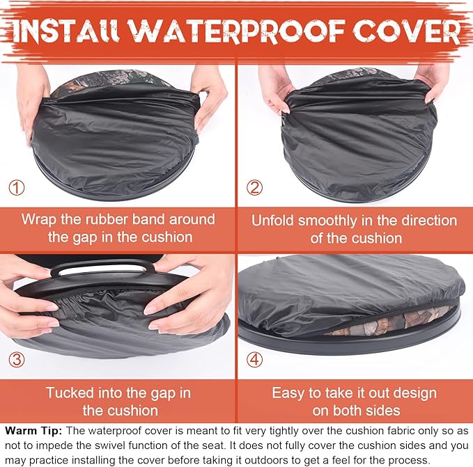 WarBull 5 Gallon Bucket Seat, 360-Degree Swivel Seat Foam Cushion Bucket Seat Lid with Waterproof Cover for Dove Duck Hunting, Fishing, Baseball, Gardening and Camping