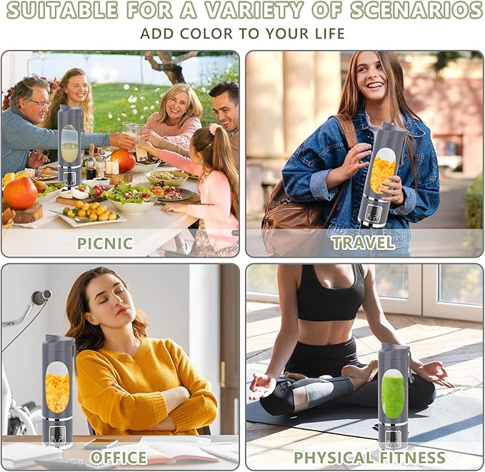 EASYSPEED Portable Blender Electric USB-C, 500ML Personal Juicer for Shakes and Smoothies, 12 Blades, 1500mAh Rechargeable, BPA Free, 18oz Small Blender with Leakproof Lid & Sip Spout, Mixing, Compact